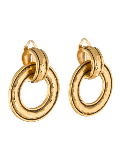 chanel vintage textured door knocker earrings|Chanel Door Knocker Earrings .